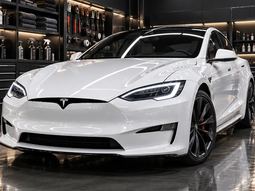 Tesla Model S after detailing at Advanced Detailing Sofla in Pompano Beach